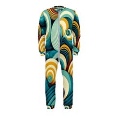 Waves Ocean Sea Abstract Whimsical Abstract Art 6 Onepiece Jumpsuit (kids) by Wegoenart