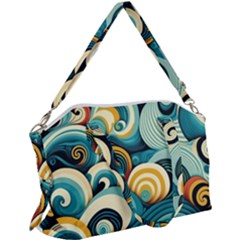 Waves Ocean Sea Abstract Whimsical Abstract Art 6 Canvas Crossbody Bag by Wegoenart