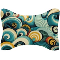 Waves Ocean Sea Abstract Whimsical Abstract Art 6 Seat Head Rest Cushion by Wegoenart