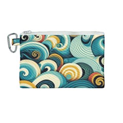 Waves Ocean Sea Abstract Whimsical Abstract Art 6 Canvas Cosmetic Bag (medium) by Wegoenart