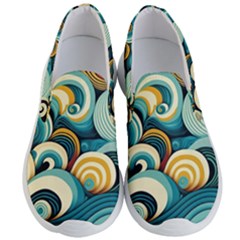 Waves Ocean Sea Abstract Whimsical Abstract Art 6 Men s Lightweight Slip Ons by Wegoenart