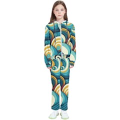 Waves Ocean Sea Abstract Whimsical Abstract Art 6 Kids  Tracksuit by Wegoenart