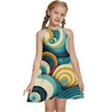 Waves Ocean Sea Abstract Whimsical Abstract Art 6 Kids  Halter Collar Waist Tie Chiffon Dress View1