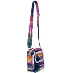 Ai Generated Tropical Island Sunset Landscape Shoulder Strap Belt Bag