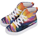 Ai Generated Tropical Island Sunset Landscape Kids  Hi-Top Skate Sneakers View2