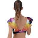 Ai Generated Tropical Island Sunset Landscape Plunge Frill Sleeve Bikini Top View2