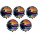 Ai Generated Tropical Island Sunset Landscape Mini Round Pill Box (Pack of 5) View1