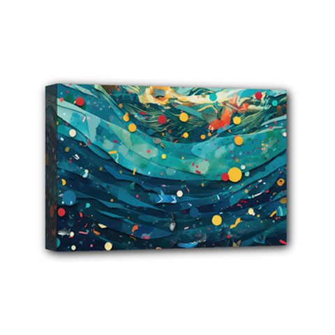 Confetti Ocean Themed Tropical Background Wallpaper Mini Canvas 6  X 4  (stretched) by Wegoenart