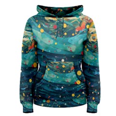 Confetti Ocean Themed Tropical Background Wallpaper Women s Pullover Hoodie by Wegoenart