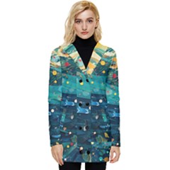 Confetti Ocean Themed Tropical Background Wallpaper Button Up Hooded Coat  by Wegoenart