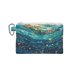 Confetti Ocean Themed Tropical Background Wallpaper Canvas Cosmetic Bag (small) by Wegoenart