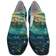 Confetti Ocean Themed Tropical Background Wallpaper Women Slip On Heel Loafers by Wegoenart