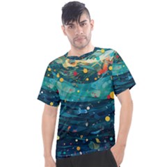 Confetti Ocean Themed Tropical Background Wallpaper Men s Sport Top by Wegoenart