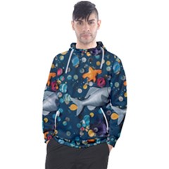 Confetti Ocean Themed Tropical Background Wallpaper 2 Men s Pullover Hoodie by Wegoenart