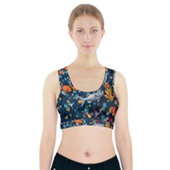 Confetti Ocean Themed Tropical Background Wallpaper 2 Sports Bra With Pocket by Wegoenart