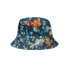 Confetti Ocean Themed Tropical Background Wallpaper 2 Inside Out Bucket Hat (kids)