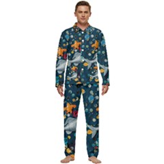 Confetti Ocean Themed Tropical Background Wallpaper 2 Men s Long Sleeve Velvet Pocket Pajamas Set