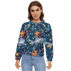 Confetti Ocean Themed Tropical Background Wallpaper 2 Women s Long Sleeve Raglan Tee