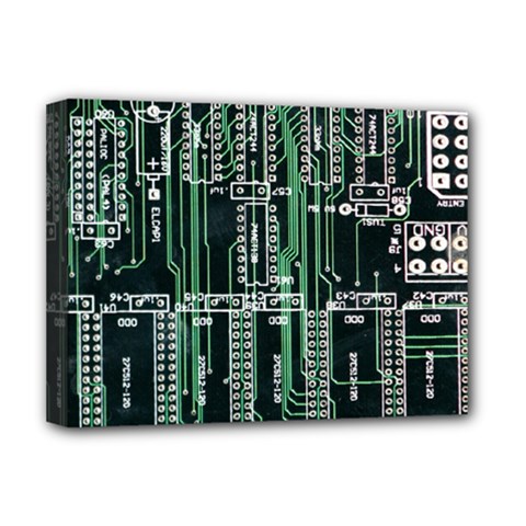 Printed Circuit Board Circuits Deluxe Canvas 16  X 12  (stretched)  by Celenk