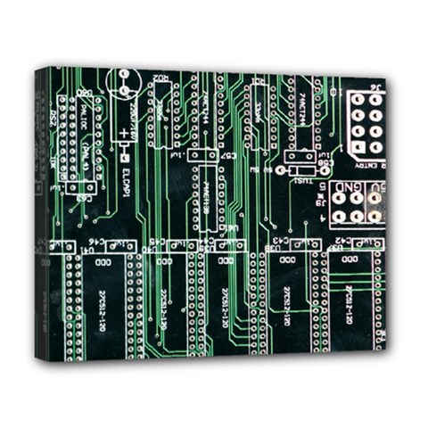 Printed Circuit Board Circuits Deluxe Canvas 20  X 16  (stretched) by Celenk