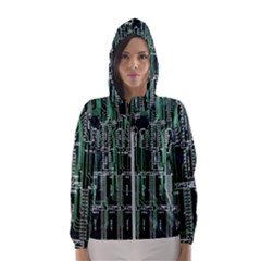 Printed Circuit Board Circuits Women s Hooded Windbreaker by Celenk