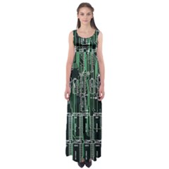 Printed Circuit Board Circuits Empire Waist Maxi Dress by Celenk