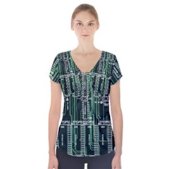 Printed Circuit Board Circuits Short Sleeve Front Detail Top by Celenk