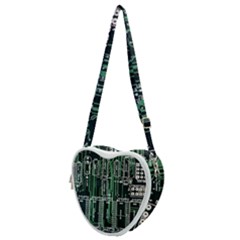 Printed Circuit Board Circuits Heart Shoulder Bag by Celenk