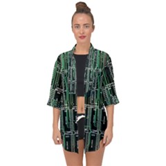 Printed Circuit Board Circuits Open Front Chiffon Kimono by Celenk