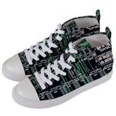 Printed Circuit Board Circuits Women s Mid-top Canvas Sneakers by Celenk