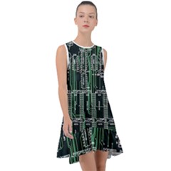 Printed Circuit Board Circuits Frill Swing Dress by Celenk