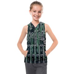 Printed Circuit Board Circuits Kids  Sleeveless Hoodie by Celenk