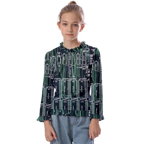 Printed Circuit Board Circuits Kids  Frill Detail Tee by Celenk