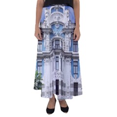 Squad Latvia Architecture Flared Maxi Skirt by Celenk