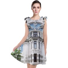 Squad Latvia Architecture Tie Up Tunic Dress by Celenk