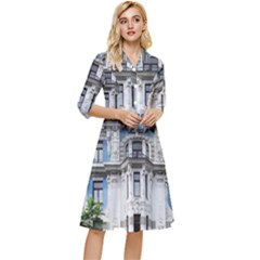 Squad Latvia Architecture Classy Knee Length Dress by Celenk