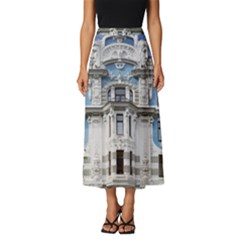 Squad Latvia Architecture Classic Midi Chiffon Skirt by Celenk