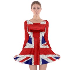 Union Jack Flag National Country Long Sleeve Skater Dress by Celenk