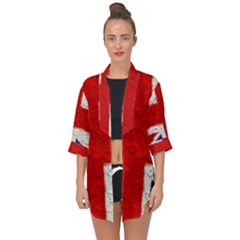 Union Jack Flag National Country Open Front Chiffon Kimono by Celenk