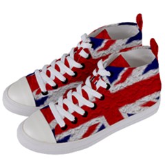 Union Jack Flag National Country Women s Mid-top Canvas Sneakers by Celenk