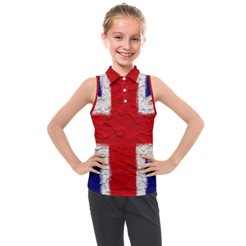 Union Jack Flag National Country Kids  Sleeveless Polo Tee by Celenk