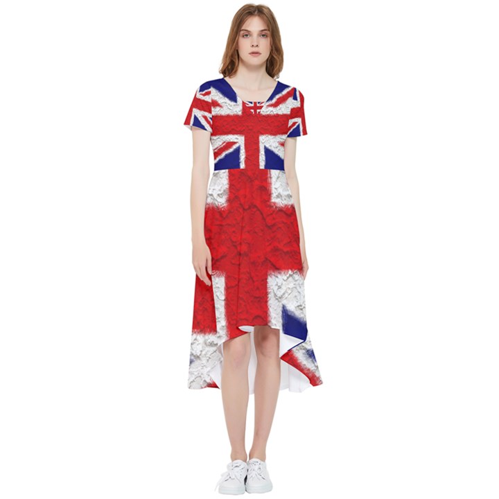 Union Jack Flag National Country High Low Boho Dress