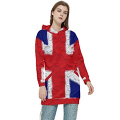 Union Jack Flag National Country Women s Long Oversized Pullover Hoodie by Celenk