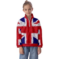 Union Jack Flag National Country Kids  Half Zip Hoodie by Celenk