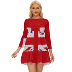 Union Jack Flag National Country Long Sleeve Babydoll Dress by Celenk