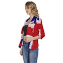 Union Jack Flag National Country Women s 3/4 Sleeve Ruffle Edge Open Front Jacket View2