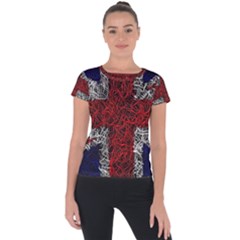 Union Jack Flag Uk Patriotic Short Sleeve Sports Top  by Celenk