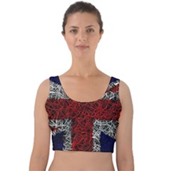 Union Jack Flag Uk Patriotic Velvet Crop Top by Celenk