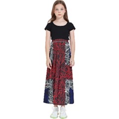 Union Jack Flag Uk Patriotic Kids  Flared Maxi Skirt by Celenk