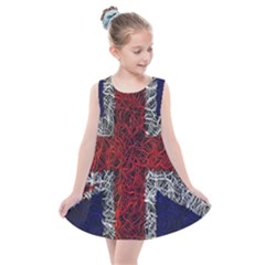 Union Jack Flag Uk Patriotic Kids  Summer Dress by Celenk